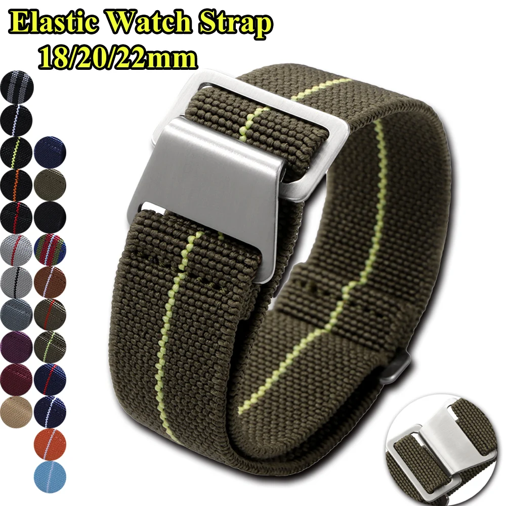Canvas Strap Watch - Elastic Watch Strap 18mm 20mm 22mm