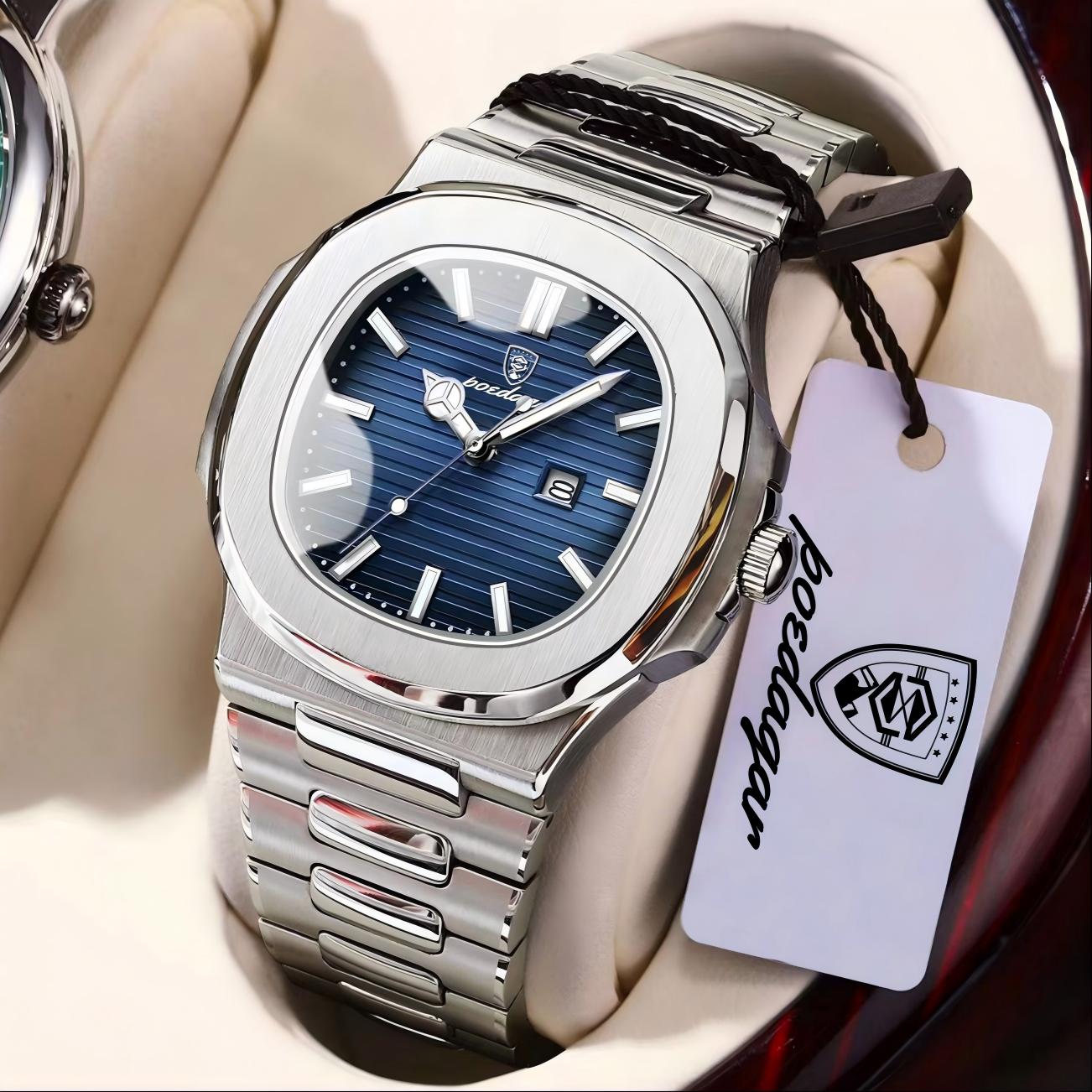 Patek Philippe Watch Nautilus - POEDAGAR Square Luxury Men Wristwatch Waterproof