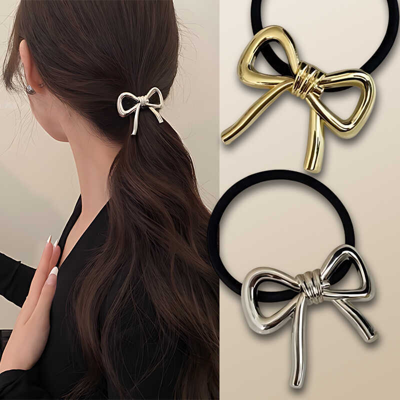 Korean Exquisite Metal Bow Hai - đánh giá và giá Silicone Band Women