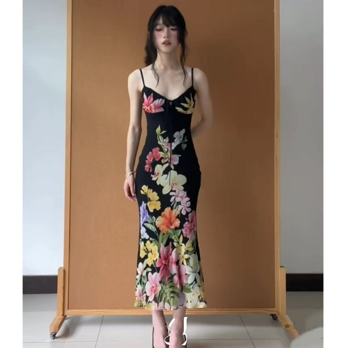 Retro Tropical Flower Halter D - đánh giá và giá Tropic Strap Vintage